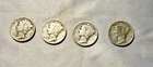 1942 Mercury dime - 4 coins