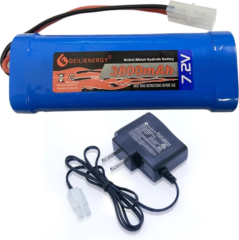 High Capacity 7.2V NiMH Battery Pack for RC Vehicles + Smart Charger Included - Image 3 of 4