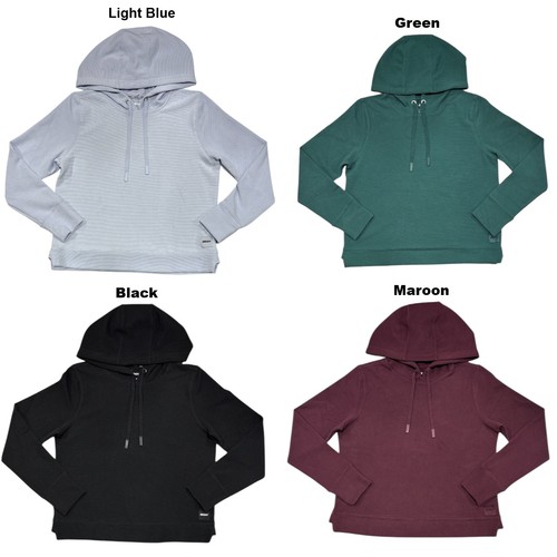 DKNY Women's Lightweight Buttery Soft Tech Waffle Pullover Hoodie