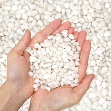 Natural Polished Decorative White Pebbles - Small Stones 3/8" Gravel