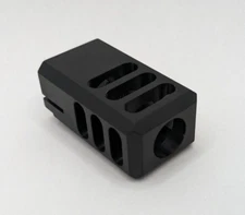 .45 cal 9-Port .578-28 Counterbored Muzzle Brake Compensator Anodize Black