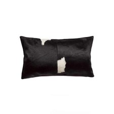 12 X 20 Black and White Cowhide Throw Pillow