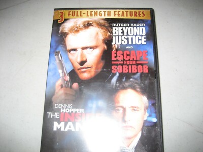 TRIPLE FEATURE! BEYOND JUSTICE/ESCAPE FROM SOBIBOR/THE INSIDE MAN Shelf1B DVD~ 