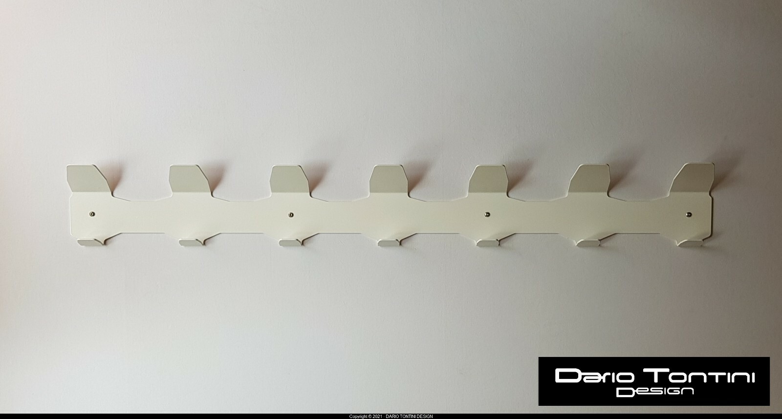 Appendiabiti Bianco Design Moderno 7 Posti Ufficio Robusto Parete - 4