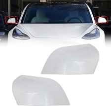 XQSMWF Rear View Mirror Cover Cap Compatible with Tesla Model 3 2017-2024 Pearl