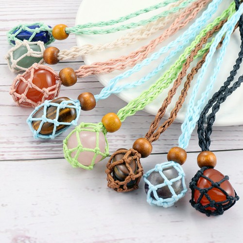 Cordones de collar de cristal ajustables bolsa de red vacía soporte colgante accesorio de joyería - Imagen 3 de 28