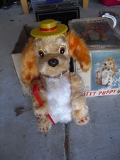 RARE 1960s Alps Battery Operated Patty Puppy Dog in Box 11" Tall