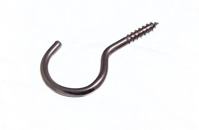 12 x Cup Hooks UNSHOULDERED Screw in Over All 25MM Chromed CP 1 inch 