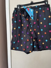 NEW Vintage 80s 90s AVIAT SPORTIF Black Multi Color Polka Dot Reversible Shorts