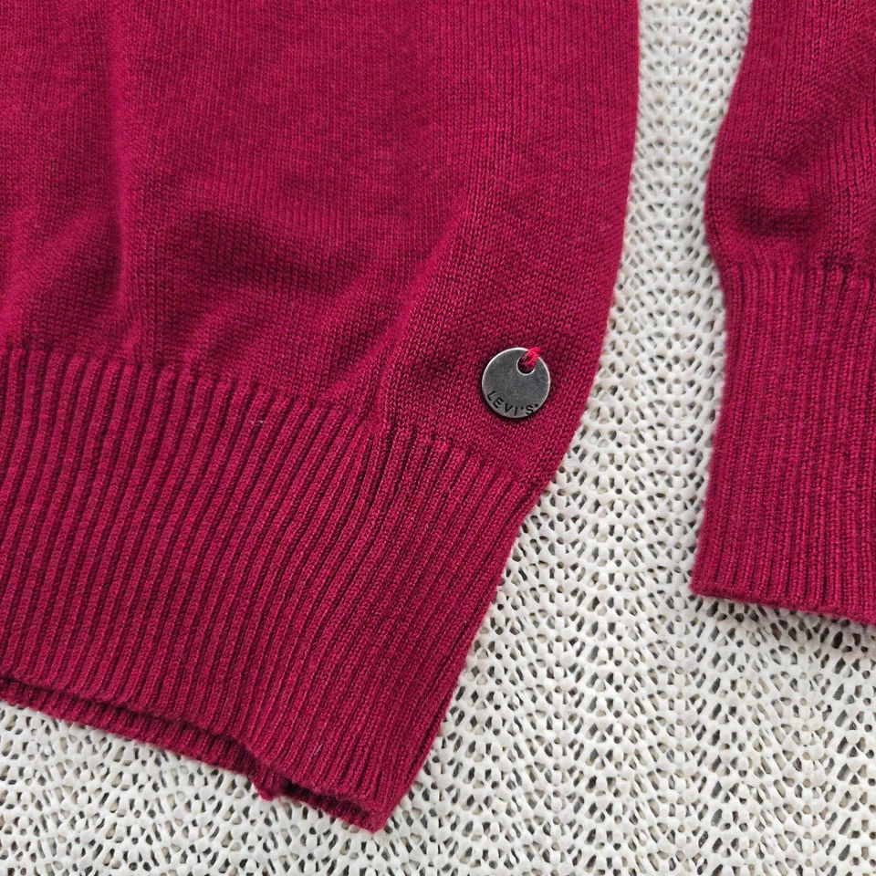 Levi's свитер женщин очень маленький красный бордовый пуловер капот шеи водолазка - Изображение 4 из 4