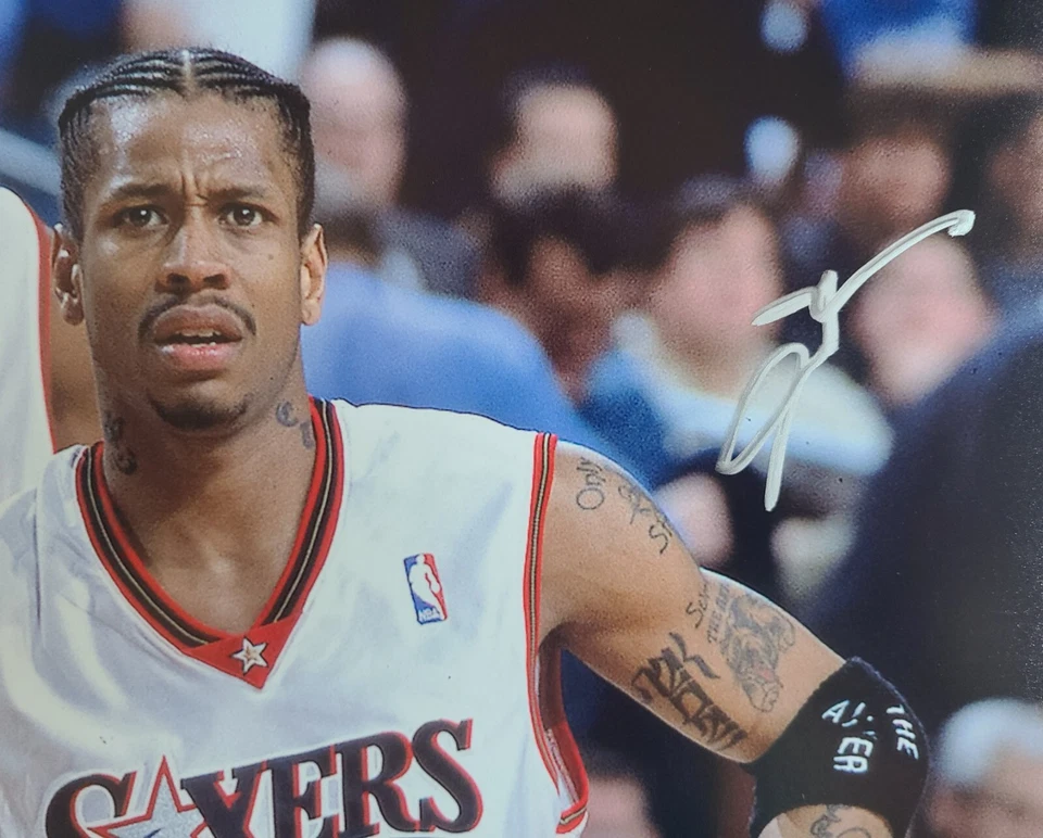 HOF Dual Signed Allen Iverson Dikembe Mutumbo Signed 16x20 Photo PSA Holo 76ers - Image 2 of 4