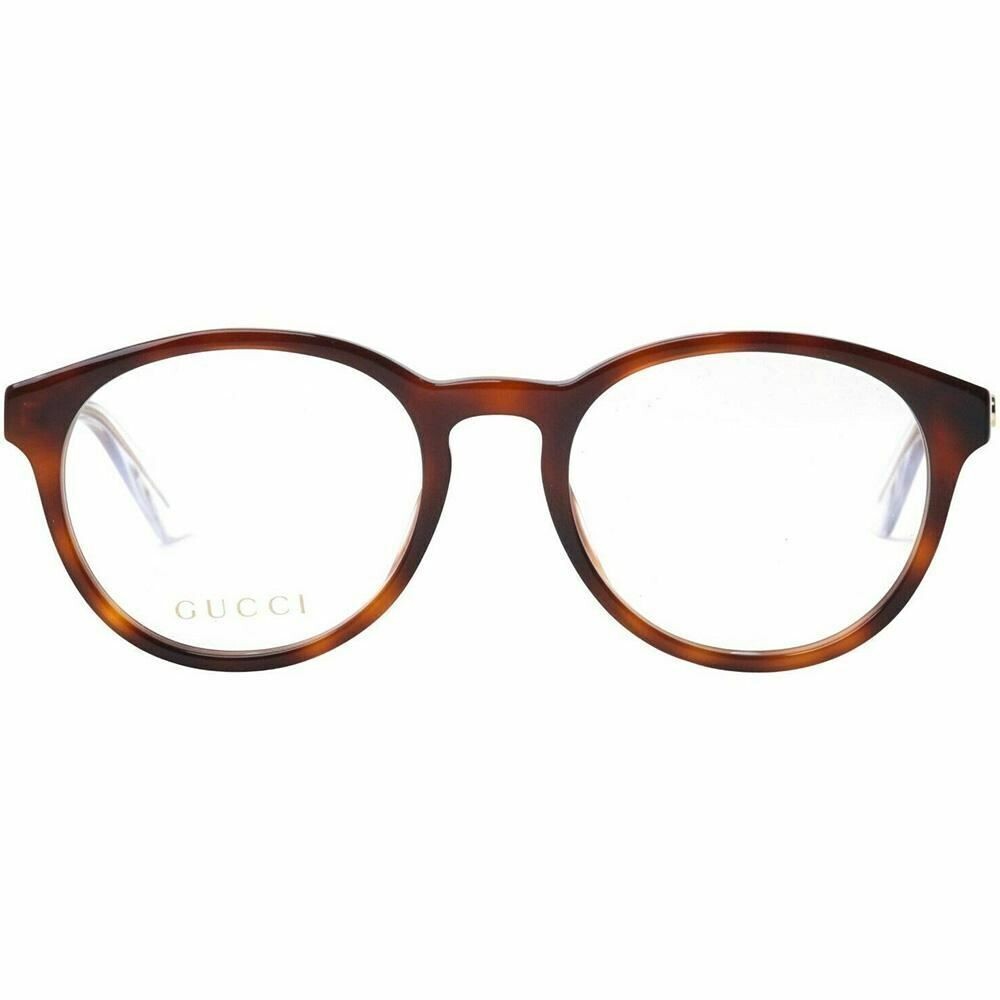 New Authentic Gucci Round Women\'s Eyeglasses Havana W/Demo Lens GG04850 003 Gucci GG0854SK Womens Reading Glasses Havana Tortoise Green  main image 4