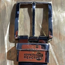 Kenneth Reaction Handcrafted Men’s  Leather Belt Black Size 44”