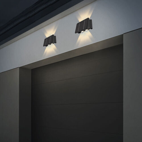 Solarleuchte Außenlampe Wandleuchte LED Up Down Strahler Fassadenleuchte schwarz - Bild 10 von 12