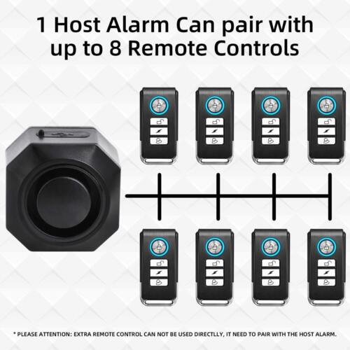 Car Alarm Rechargeable Wireless Bike Anti Theft System 110dB with Remote Outdoor - Picture 10 of 12