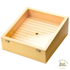 YAMAKO Sushi Neta Box Slanted Wooden Case with Acrylic Lid & Eye Plate – New JP