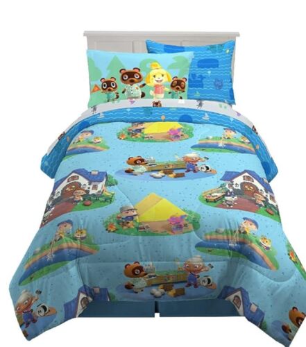 Animal Crossing 5 PC Comforter Sheets Set Twin Size Reversible BED IN A BAG - Picture 3 of 8