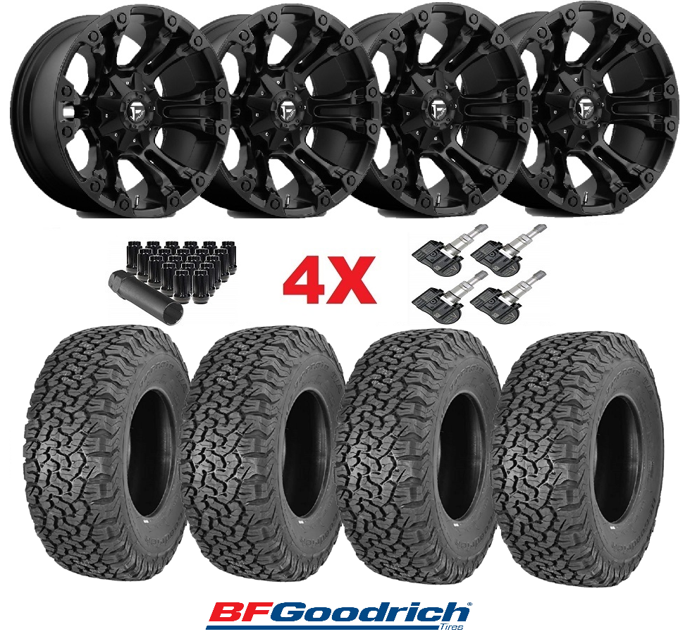 17 BLACK FUEL WHEELS RIMS TIRES SET 2656517 FITS FORD EXPLORER