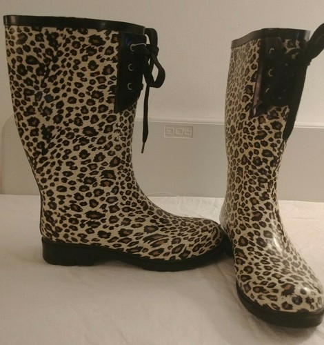 cheetah print rubber boots