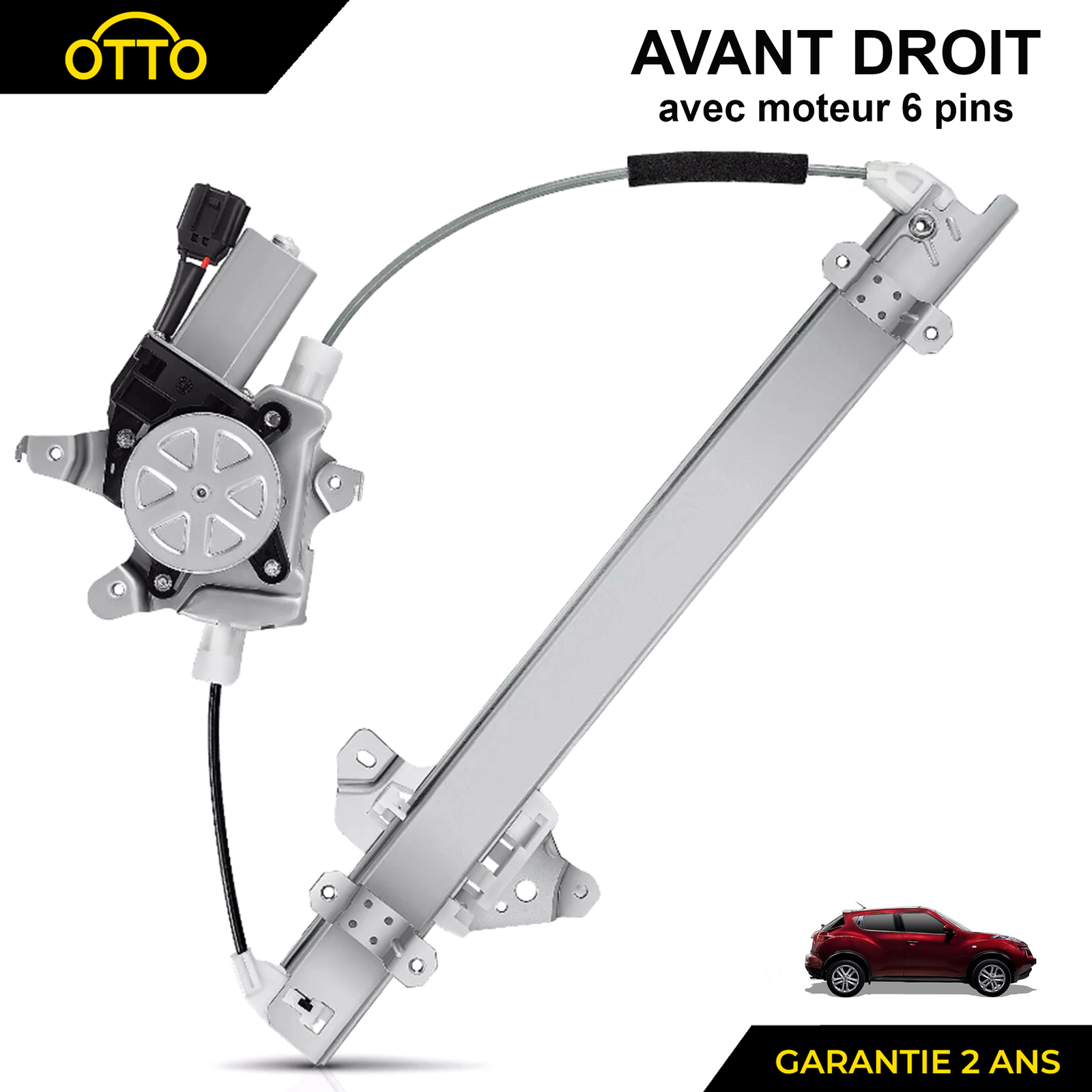 Mécanisme lève-vitre avant droit d'origine Nissan Juke 2010-2019 de qualité premium avec moteur