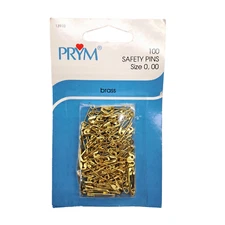 Vintage 1996 PRYM Brass Safety Pins size 0.00 Pack of 100 #13910 Dritz