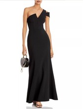 AQUA One-Shoulder Ruffled Gown