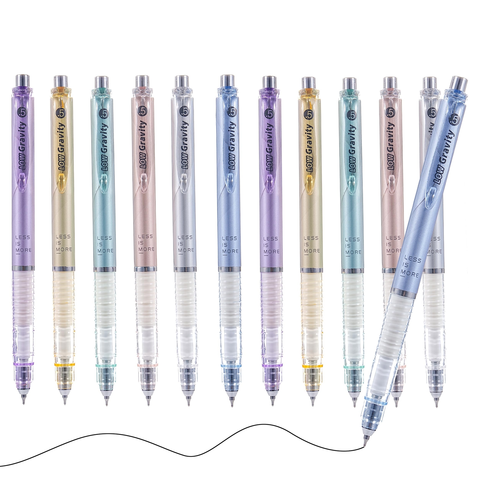 Gel Pens Extra Smooth Black Ink Pen 12 Pcs 0.5mm Fine Point Writing Pen for J...-image