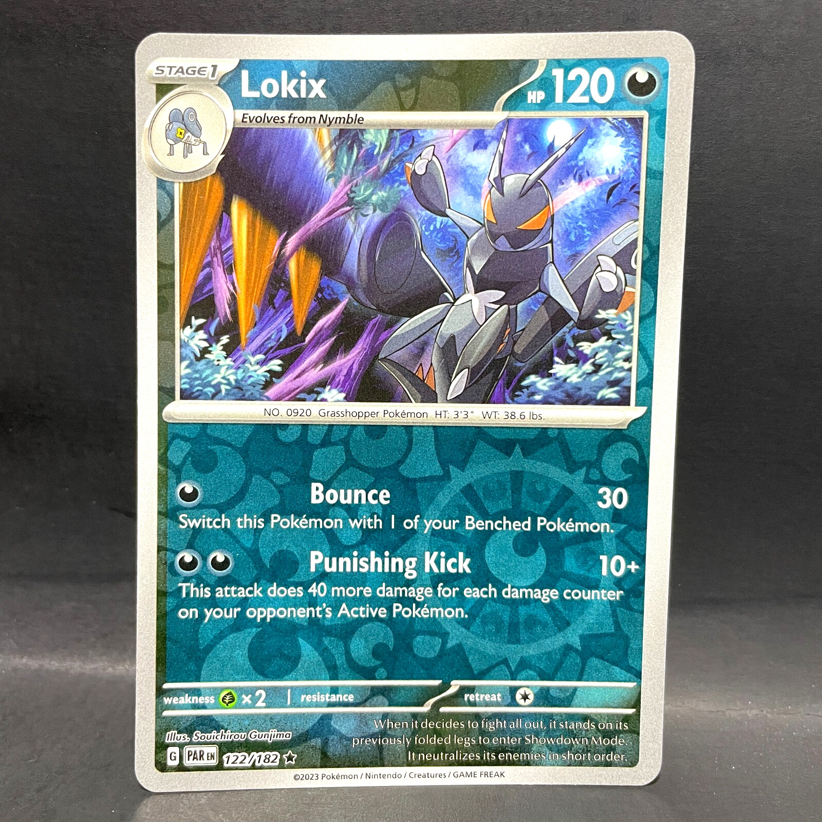 2023 POKEMON PARADOX RIFT LOKIX 122/182 REVERSE HOLO (RARE)