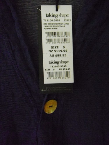 SALE! NWTS Size S Taking Shape TS+14 'Mad About Hue-Purple Haze' Cardi Purple - Picture 4 of 4