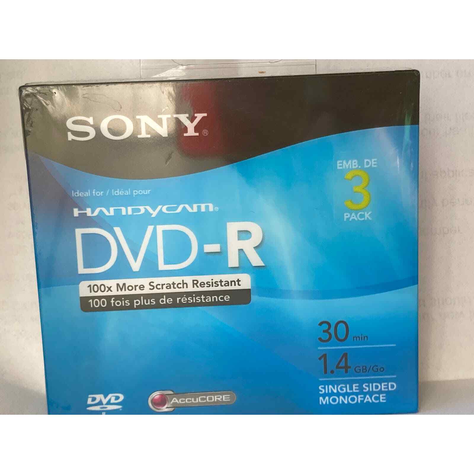 Sony 3DMR30R1H Handycam DVDR Discs 3 Pack 1.4GB Single Sided Disc New