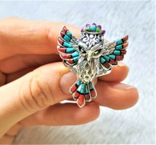 Owl in Flight 925 Sterling Silver Ring Greek mythology Sacred Symbol Wisdom Owl