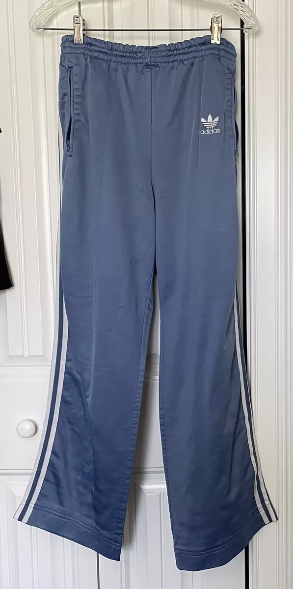 Vintage Adidas Track Pants Trefoil Size Large Blue Made in the USA 3 Stripe