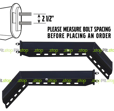 Black Powder Coated Angled Mud Flap hanger set 2 1/2'' Bolt Pattern 