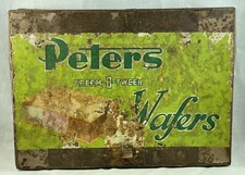 RARE VINTAGE PETERS ICE CREAM KREEM B TWEEN WAFERS TIN AUSTRALIAN ANTIQUE TIN