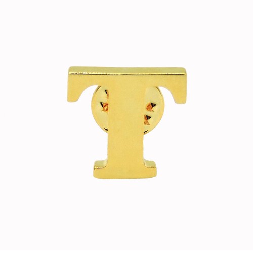 Mens Womens Metal Alphabet Brooch Fashion 26 Letters Golden Neckline Lapel Pins - Picture 33 of 39