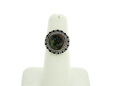Taxco Sterling Silver Abalone Ring Size-6.5