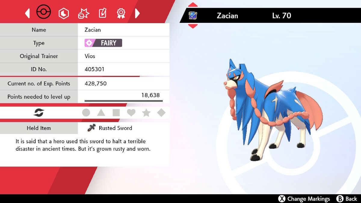 Legendary Zacian / Pokemon Sword and Shield / 6IV Pokemon