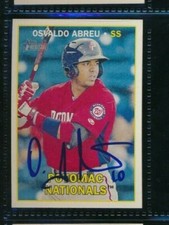  2016 Topps Heritage Minors #57 Osvaldo Abreu signed auto autograph swsw6