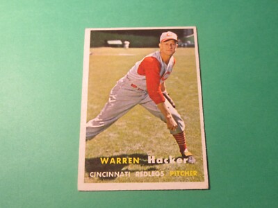 1957 TOPPS WARREN HACKER #370 CINCINNATI REDLEGS HIGHER GRADE NO CREASES