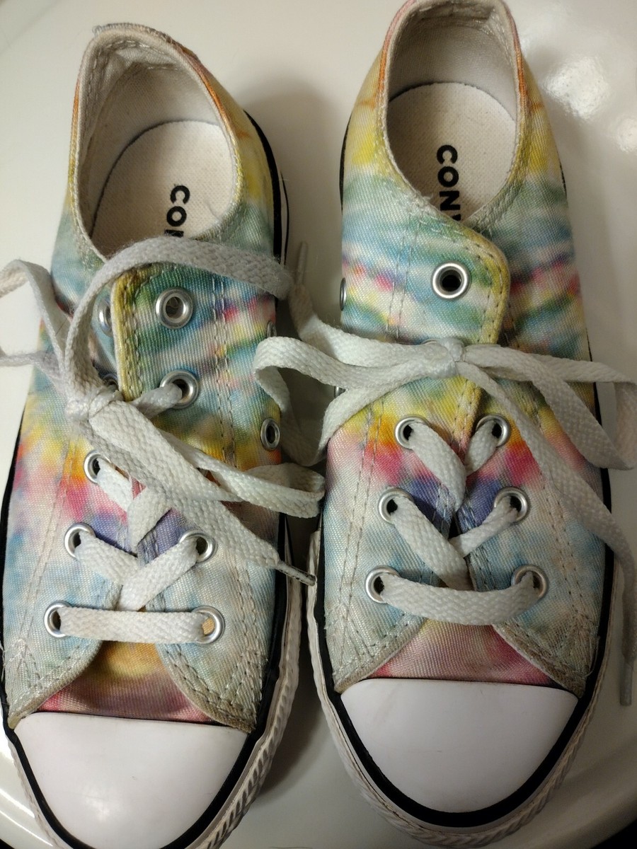 Converse All Star Lace Up Low Top Shoes Tie Dye 365582F Youth Sz