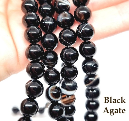 Semi Precious Gemstone Craft Beads Stones 4mm 6mm 8mm - Jade, Agate Dragon Vein - Picture 15 of 59