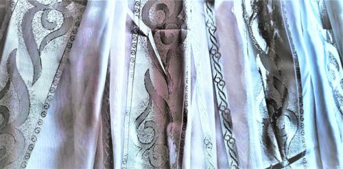 ITALIAN WHITE / SILVER Sheer FABRIC Remnants W 1yd.22" x 2yd.22" - Picture 8 of 15