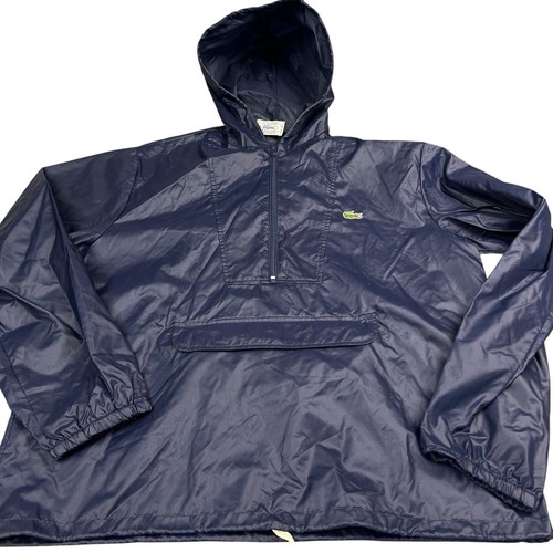 Vintage Lacoste Izod Regenjacke Herren L Anorak Windbreaker Blau Packbar