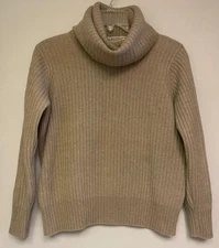 Halston RARE Mink Lambswool Vintage 70's Women's Brown Cowl Neck Sweater Medium