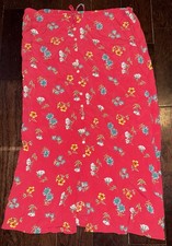 90s Y2K Gap Floral Button-Down Ankle Skirt Womens L Maxi Full Length 100 Rayon
