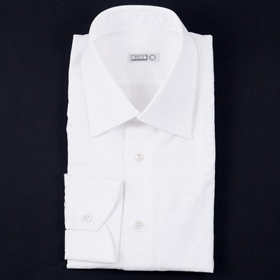 Zilli Tailored-Fit Cotton Shirt with Subtle-Woven Floral Design 18 (Eu 46) NWT