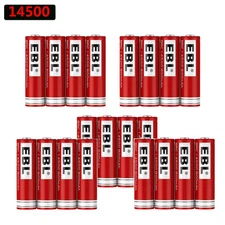20pcs 14500 3.7V 800mAH Lithium Li-ion Rechargeable Battery Batteries +Case USA