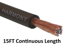 Harmony Audio 8 Gauge 8GA Car Stereo Matte Black Power Cable Amp Wire - 15 FT