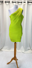 Asos Lime Green One-shoulder Bandage Mini Dress Size M Rrp £95 CR069 EE 11
