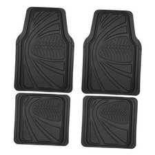 FlexTough Guard All-Weather Floor for Cars   Black Waterproof Solid Black Mats